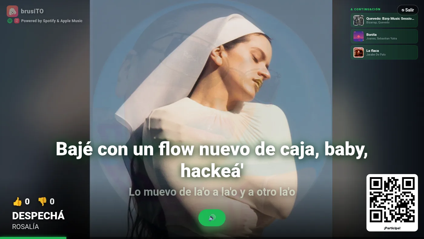 El visor de brusiTO en la tele: qué suena, la cola y el QR para participar