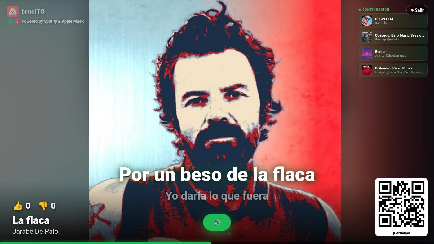El visor de brusiTO en la tele: qué suena, la cola y el QR para participar